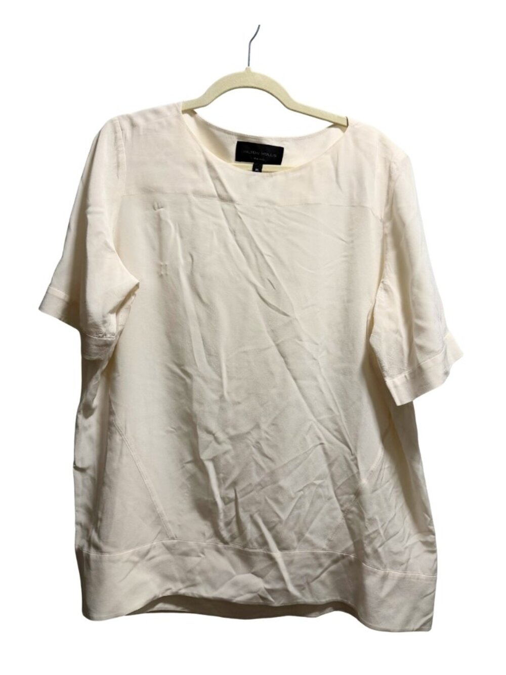 Hilton Hollis Ivory Short Sleeve Tunic Blouse XL